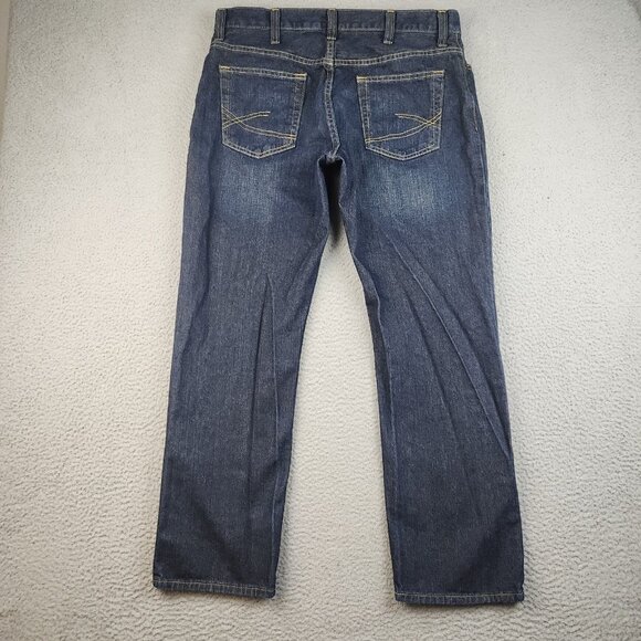 Roebuck & Co. Slim Straight Jeans Men's 36x30 Dark Blue Denim Casual Workwear - Picture 2 of 9